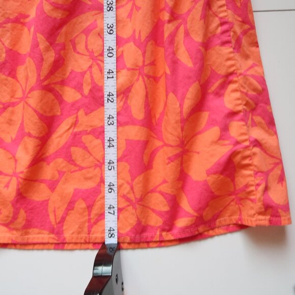 J.Crew Pink Orange Floral Print Cotton Midi Maxi Short Sleeve V-neck Dress 10 - Picture 12 of 14